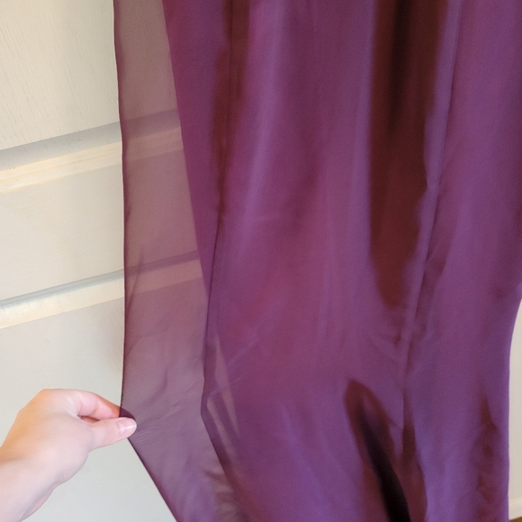 Vintage 90s De Laru By Sheila Yen Purple Sequin Floor Length Dress - Picture 5 of 6